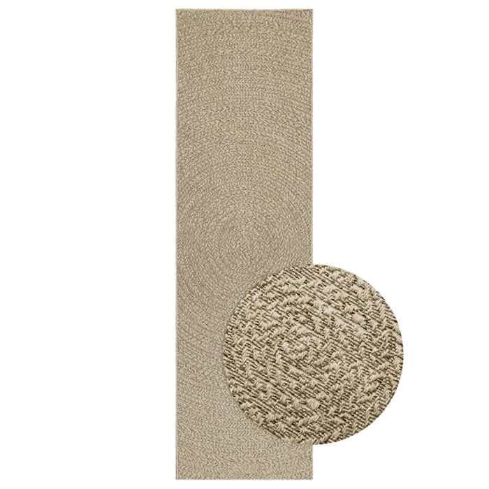 VidaXL Tapis ZIZUR beige 80x250 cm aspect de jute intérieur extérieur, tapis d'extérieur, tapis de sol, tapis d'intérieur, 4010404