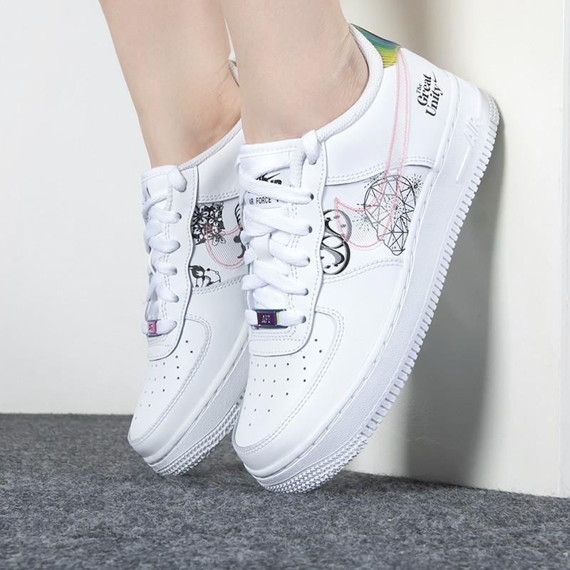 Nike Air Force 1 BG The Great Unity Kids Sneakers White Black Pink-Salt DM5457-110