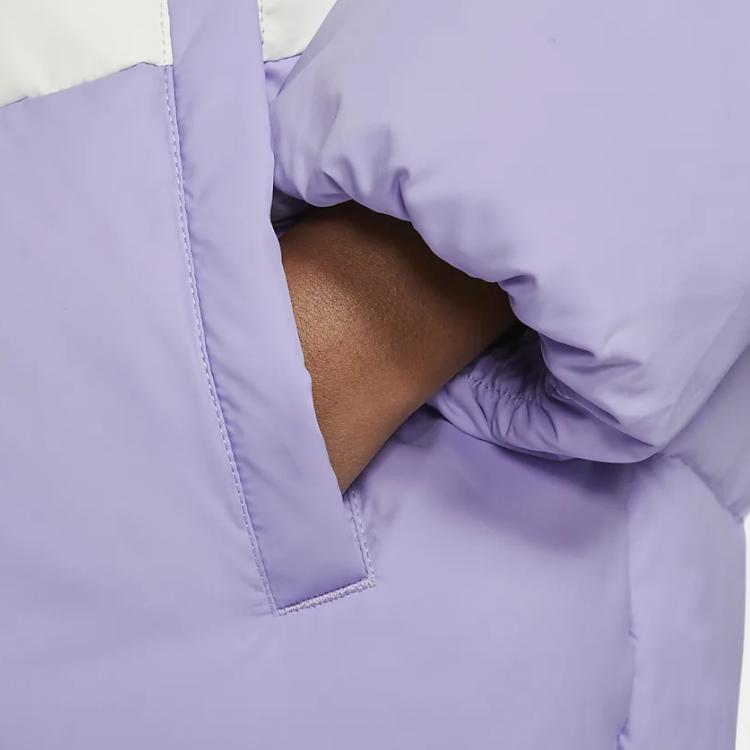 Nike Color Block Hooded Zip-Up Casual Long Sleeve Kids Outerwear Lavender-Purple CT0604-539
