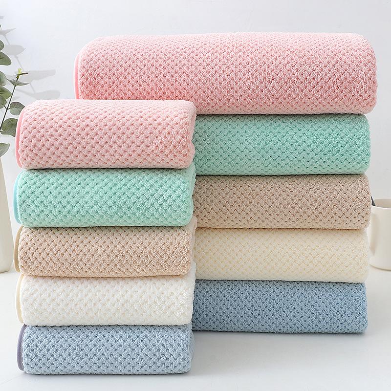 Japanisches Korallenfleece Badetuch Wabenwaffel Ananasgitter Badetuch Baumwolle Saugdecke Erwachsene Großes Badetuch