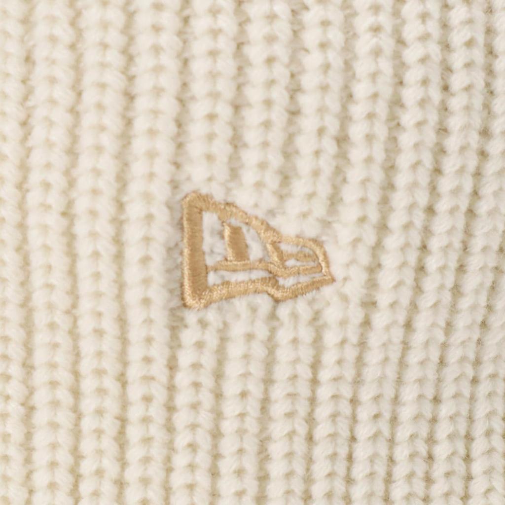 New Era Free Basic Cuff Knit Trapper Ivory Knit Warm and Cold Weather Cap,