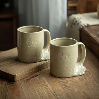 Retro Nostalgic Non-Mainstream One Piece Special-Shaped Cup Ceramic Cup Personalized Coffee Cup Water Cup Breakfast Cup Household Cup
