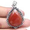 Necklace Red Onyx Cut Gemstone Handmade Antique Jewelry 2"