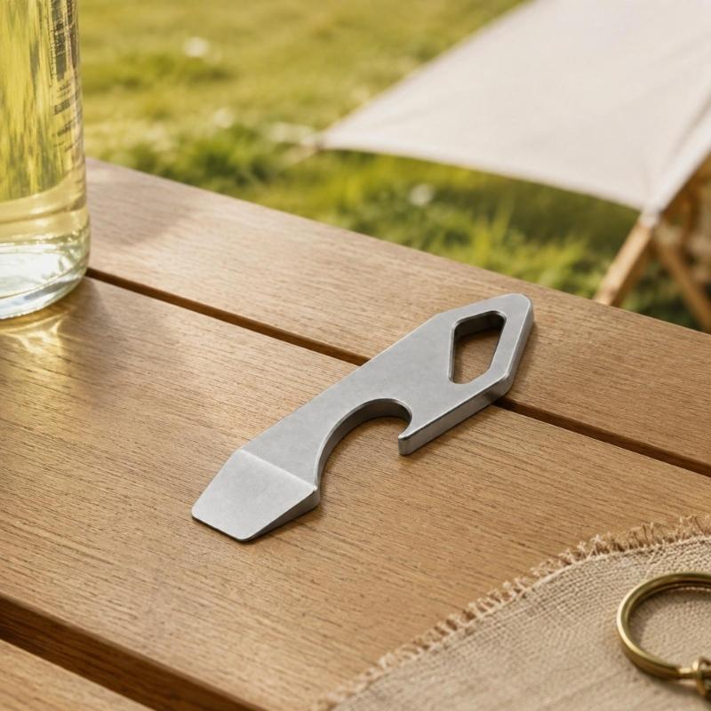 Everyday Carry Pry Bar with Cap Opener, Integrated Flat Tool Body with a Wide Tip, Side Hook Opening, and Slot for Frequently Carried Gear