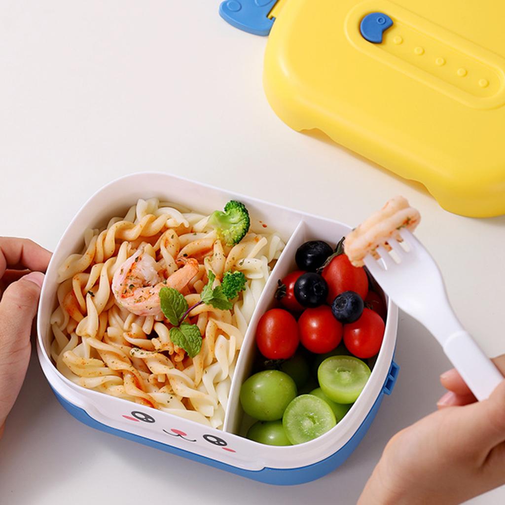Lunch Box Durable Cartoon Design Bento Box Leak-Proof Double-layer Insulation Food Container for Kids Adults