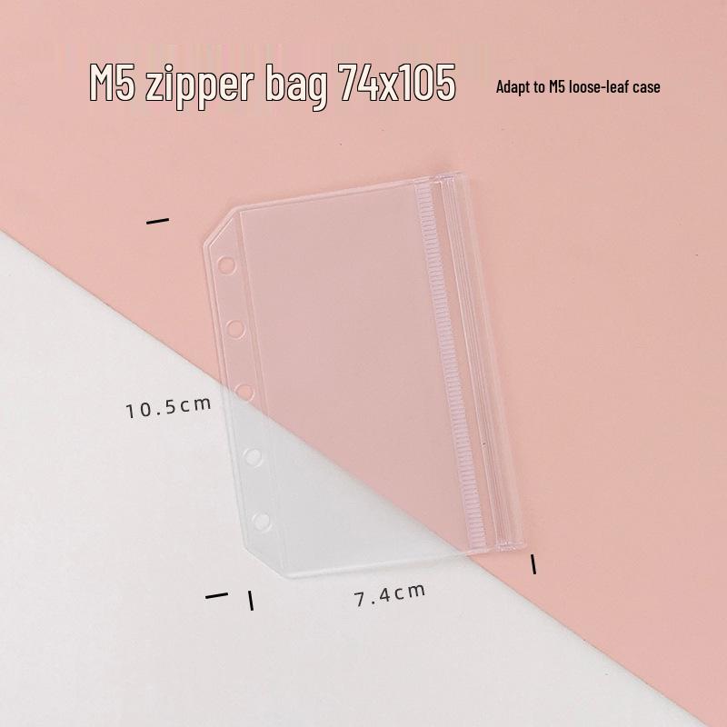 

Прозрачный планер А7М5 в корейском стиле с блестками - ПВХ блокнот на 5 кольцах со внутренним карманом