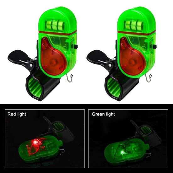4 stk Fiske Stang Bitt Alarm Vanntett LED Varsel med Høy Summer Clip-On Elektronisk Nattfiske Sensor for Alle Stenger