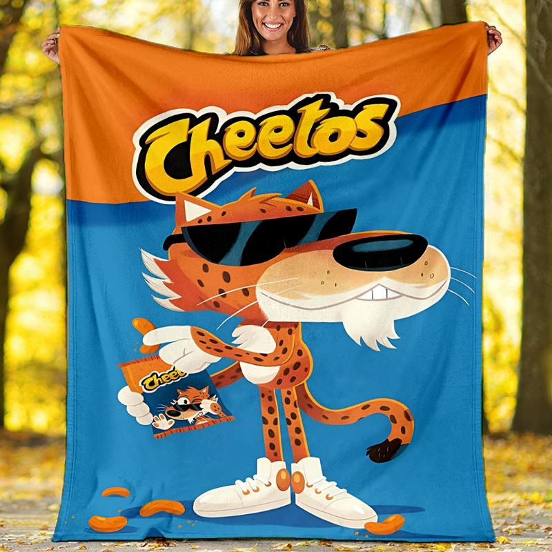 Cheetos Theme Printed Blanket - Perfect for Couch, Bed, Travel & Outdoor Use | Machine Washable, Cozy & Durable.