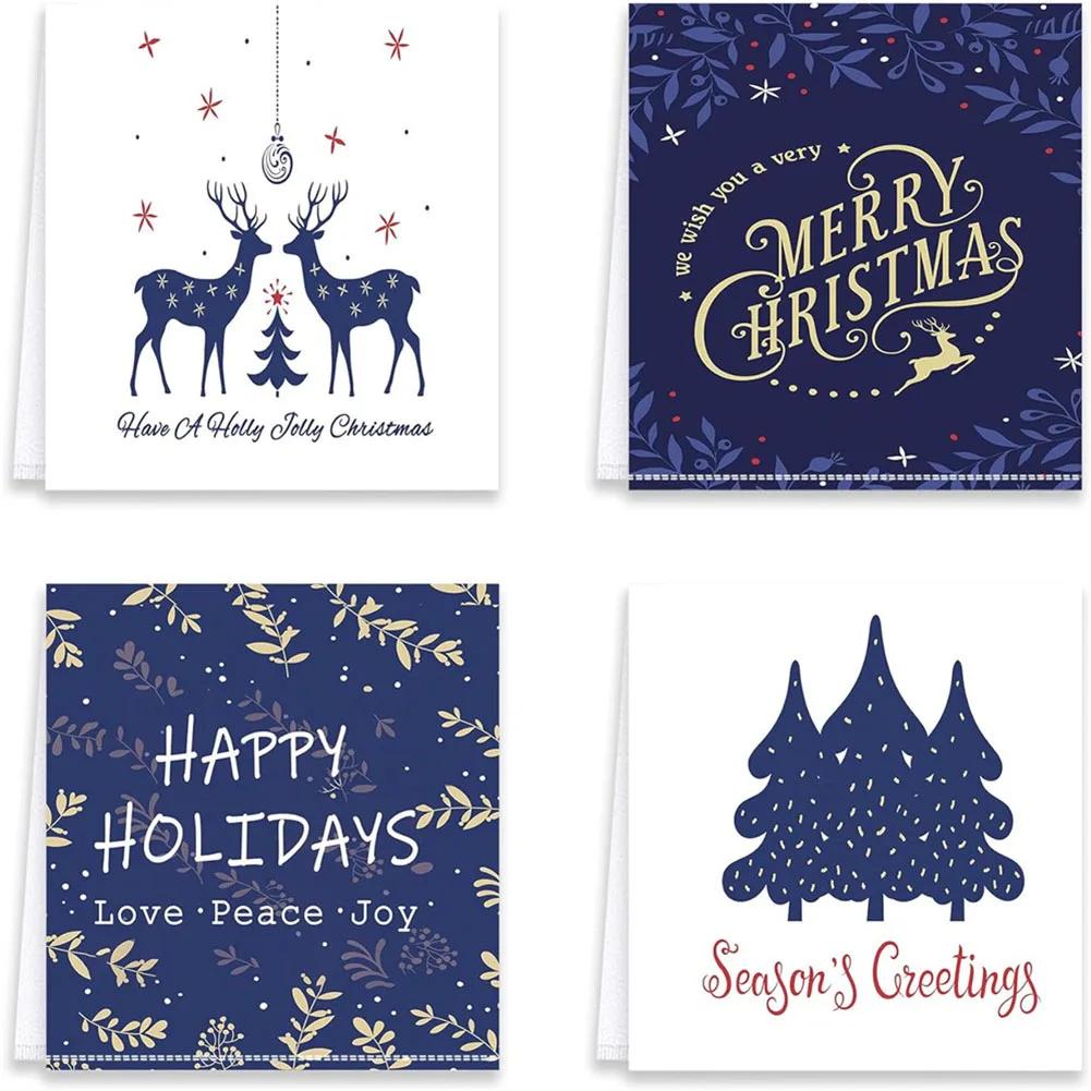 4PCS Festive Christmas Dish Towels: Stain-Resistant & Stylish! Christmas Family Gifts Decorations Christmas Family Gifts Decorat