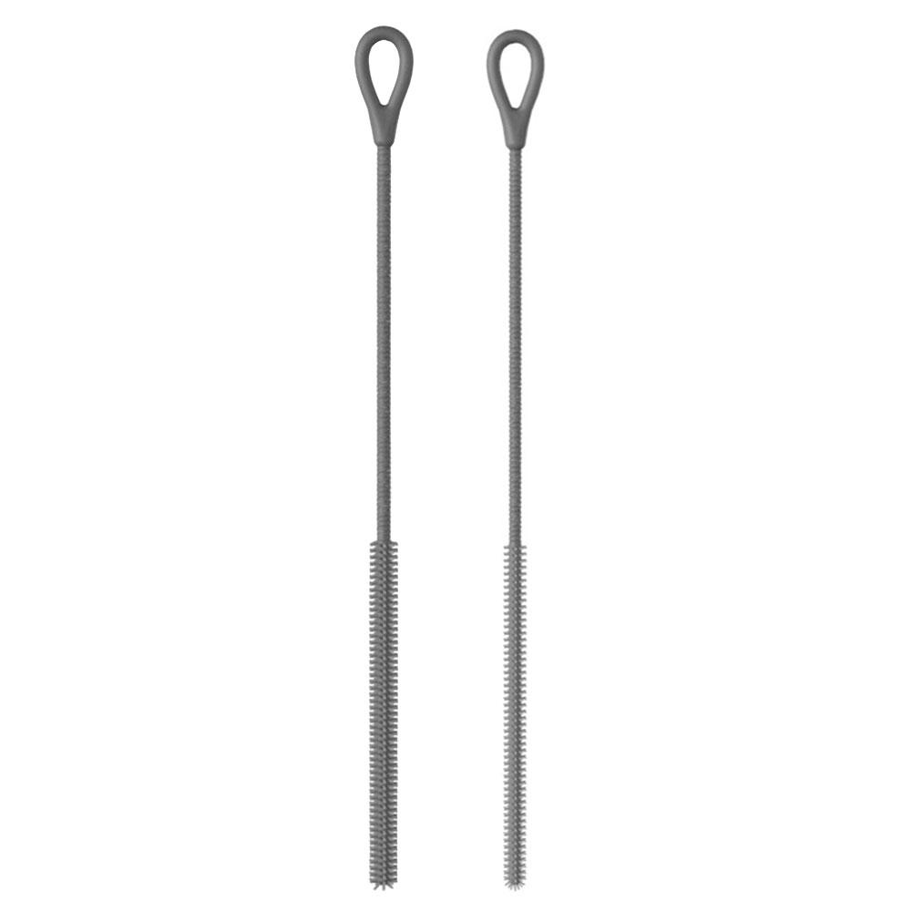 2Pcs Silicone Straw Cleaner Brush Straw Cleaning Brush Soft Bottle Brush for Cleaning Metal Plastic Glass Straws