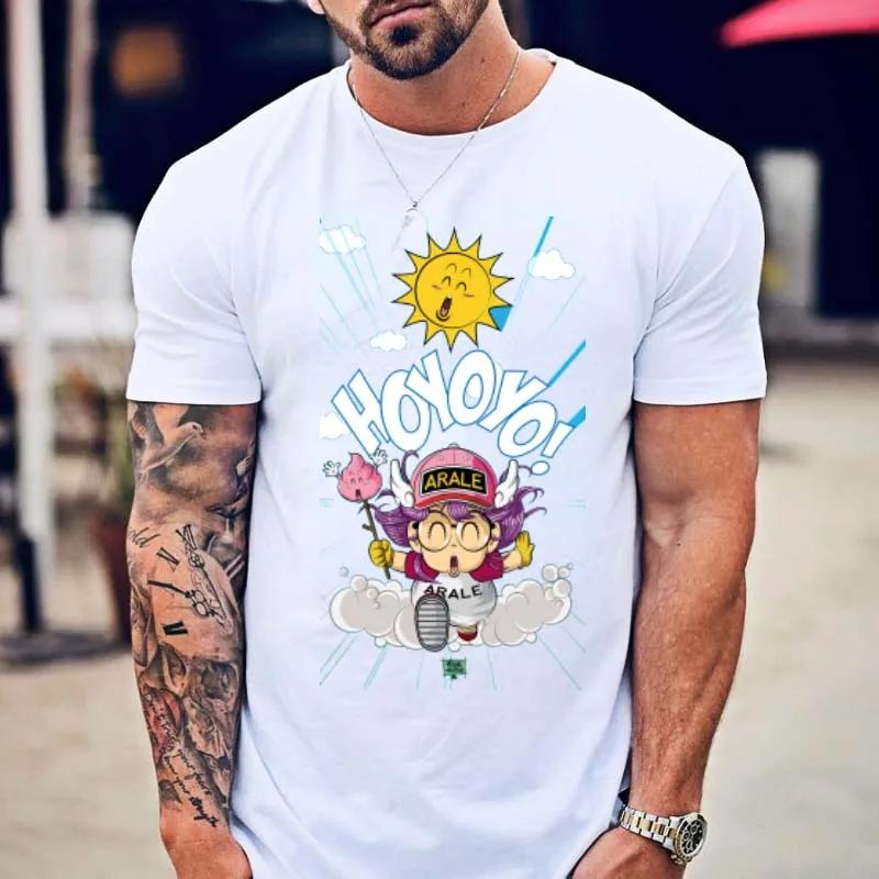 

Новая летняя футболка с милым мультяшным принтом Arale Online Футболка с мультяшным принтом Arale Custom Cotton Short Sleeve Unisex Womens Crew Neck Tees 4XL