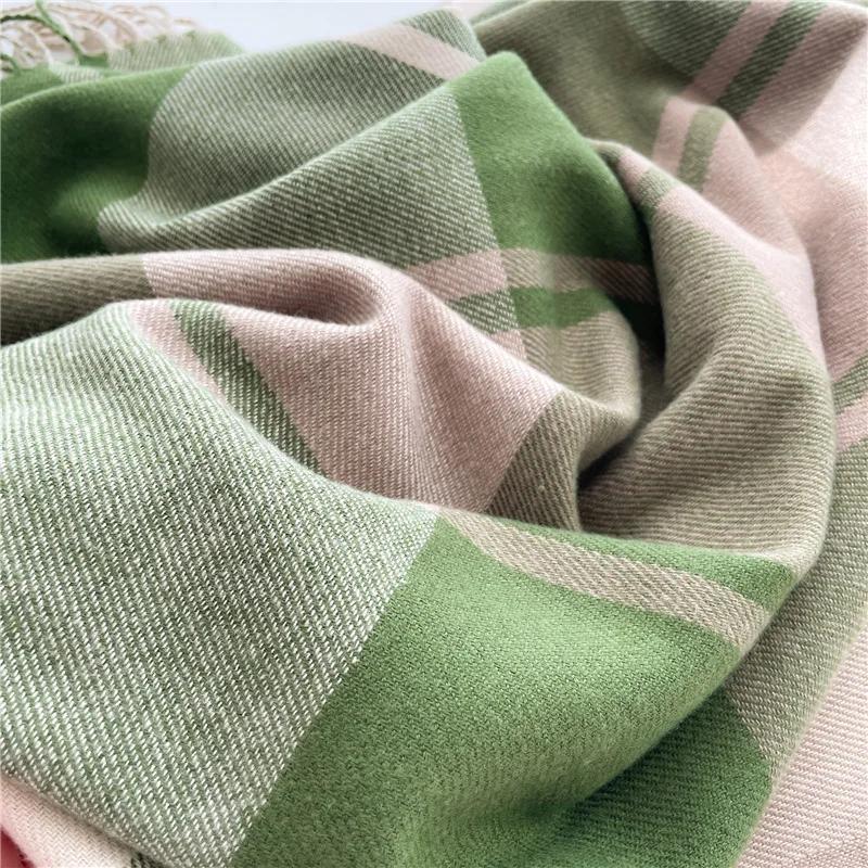 Autumn Winter For Men Women Scarf Warm Grid Tassel Long Shawl Luxury Neck Scarves Ladies Poncho Accessories Y2K Korean Hijab