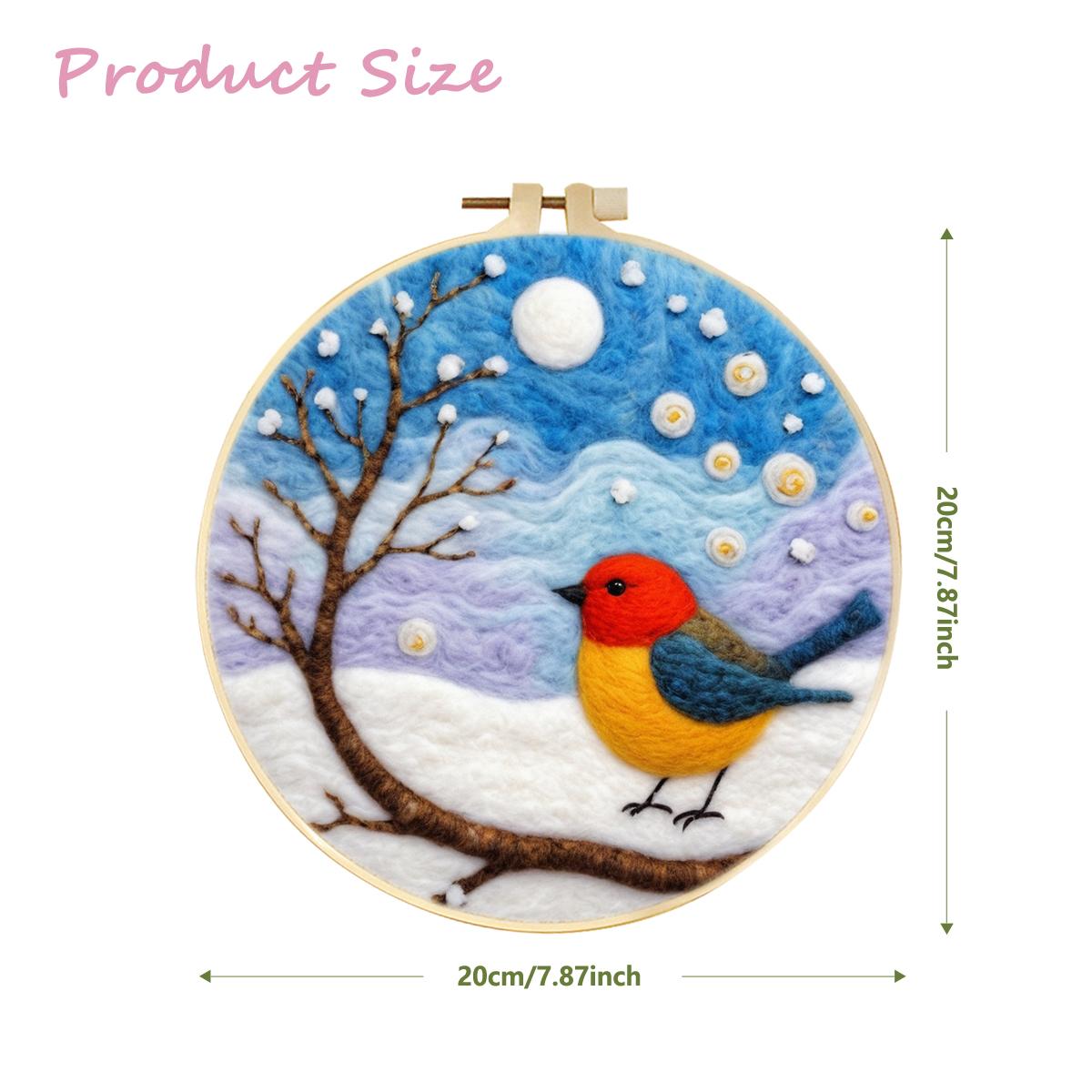 

CHENISTORY DIY Wool Felting Painting Embroidery Frame Handmade 3D Needle Wool Painting Picture Canvas Home Decors Crafts Gift 20*20cm серый