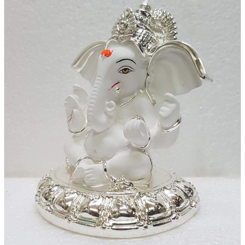 Ceramic Ganesh Idol For Car Dashboard Ganesha Murti Ganpati Idol For Home Decor Puja Lord Ganesh Statue Gift