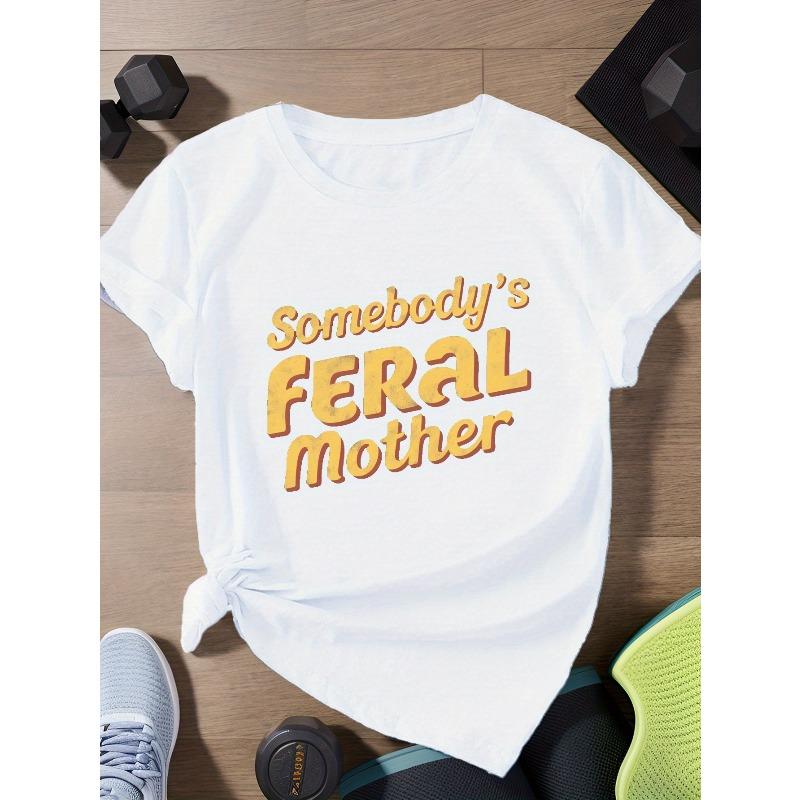 

retro Somebody s feral mother Women s Plus Size Sports Short Sleeve T-Shirt S