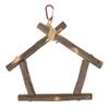 Wooden Pet Bird Swing Natural Log Develop Intelligence Exercise Parrot Swing Toy with Hook for Pet Bird Parrot