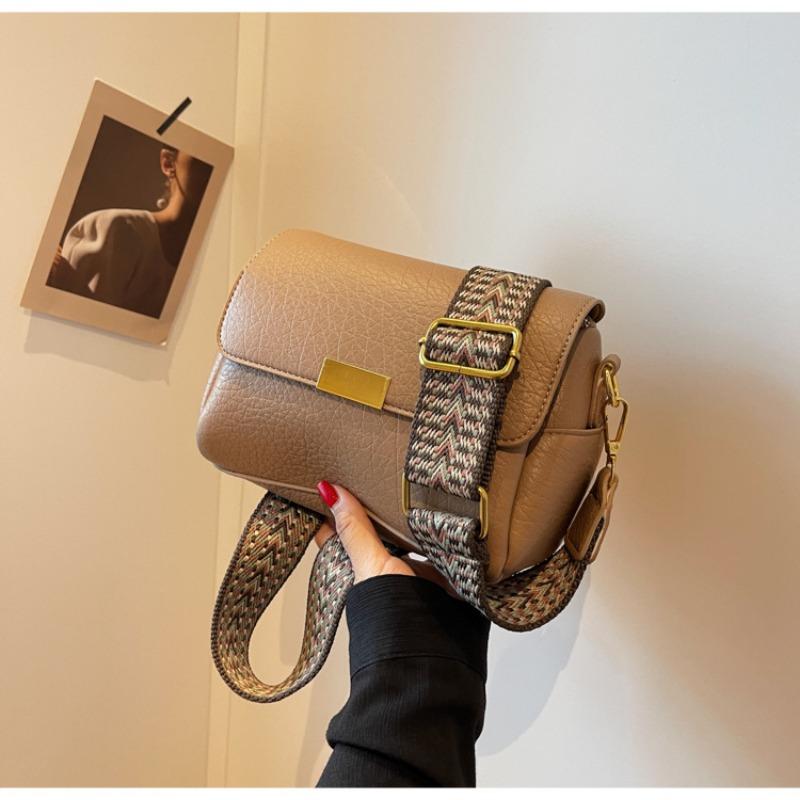 Popular small bag women's new simple and versatile broadband shoulder messenger bag texture small square bag