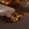 Elegant Fashion Ring: S925 Sterling Silver with Natural Yellow Crystal Gemstone