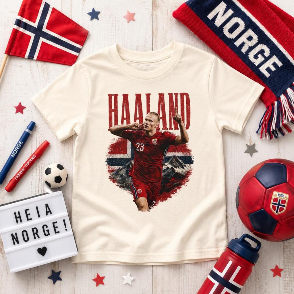 Maglietta Giovanile Norvegia Erling Haaland | T-Shirt Calcio Norvegia