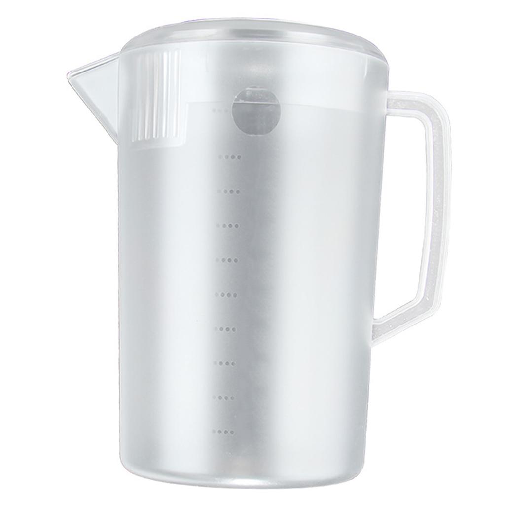 Water Pitcher PC Plastic High Temperature Resistance Frosted Kettle Mix Drinks Water Jug with Scale and Lid for