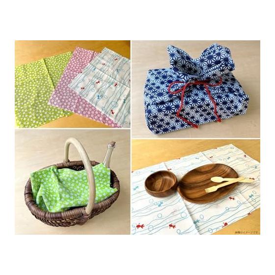 Tenugui Towel Set - Izumi Koubai Komon Pattern, 5 Pcs, Made In Japan, Approx. 33x90cm, 100% Cotton, Quick Drying, Absorbent, Unhemmed Edges, Reverse