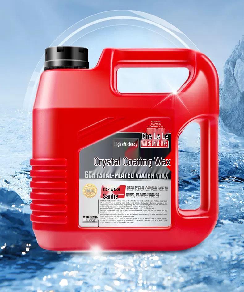 Crystal Coating Car Wash: High Foam Cleaner with Water Wax Shine, Safe for White and Black Cars, Powerful Stain Remover