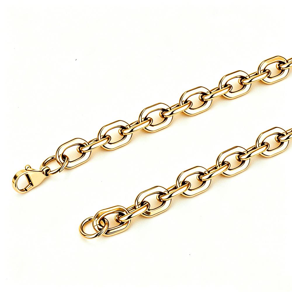 Titanium Steel Bamboo Joint Chain Bracelet Necklace for Men & Women - Simple Polished Design with Stainless Steel Ornaments
