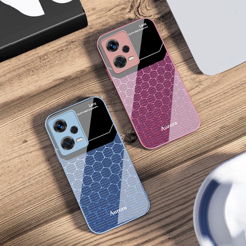 Sechseckiges Gitter aus Äpfeln für Xiaomi 14 Ultra 13 Lite Redmi Note 13 11 Pro 12 Plus Poco X6 3 Pro F4 6 GT Gehärtete Handyhülle