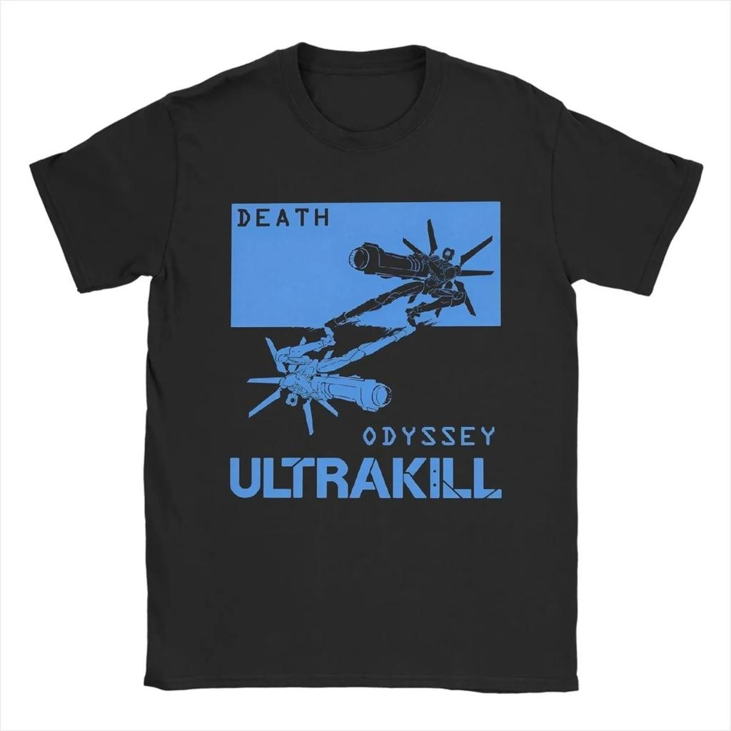 ULTRAKILL Death Odyssey V T Shirt Retro Game Graphic Print Cotton Short Sleeve Tee for Unisex Women Streetwear