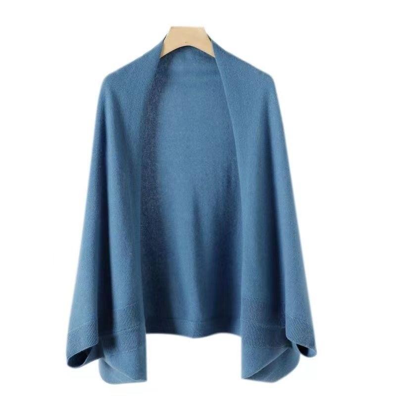 Warm Autumn Winter Cashmere Cape Draped Over Women's Knitted Warm Jacke New Dual Purpose Scarf Black Khaki Blue Red
