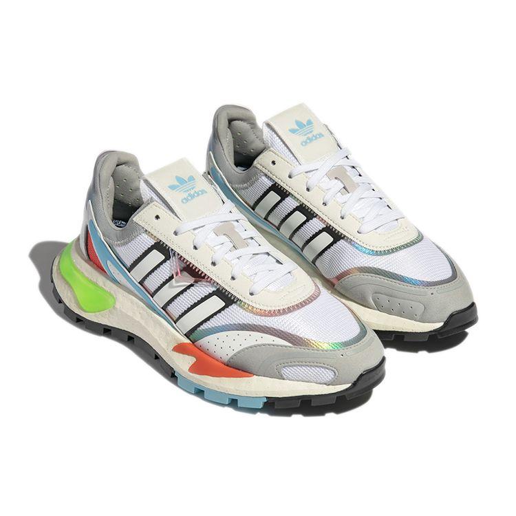 Adidas Retropy P9 White Rainbow Unisex Sneakers Ash-Pearl Blue Red-Box H03084