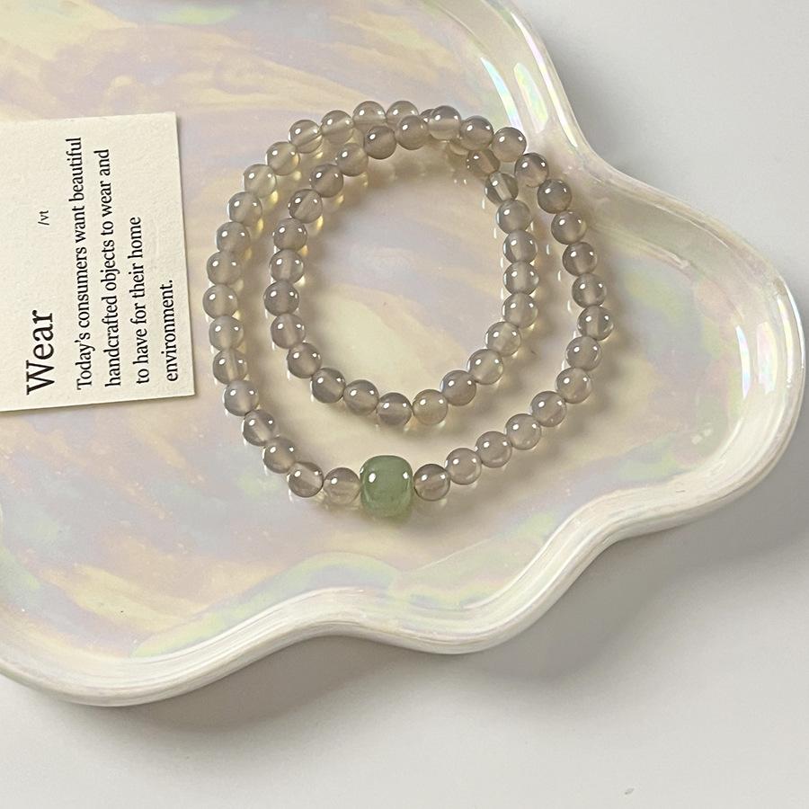 

Ten Miles of Clouds and Mist, Artistic and Fresh, Natural Stone Bracelet with Hetian Jade Spacer Beads, Zen-Inspired Double-Layer Bracelet Natural stone beads+Hetia