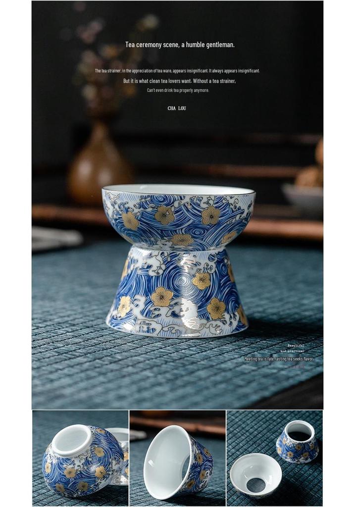 Silver-Plated Ceramic Kung Fu Tea Set: Complete Home Gift Box with Tea Cups and Pot