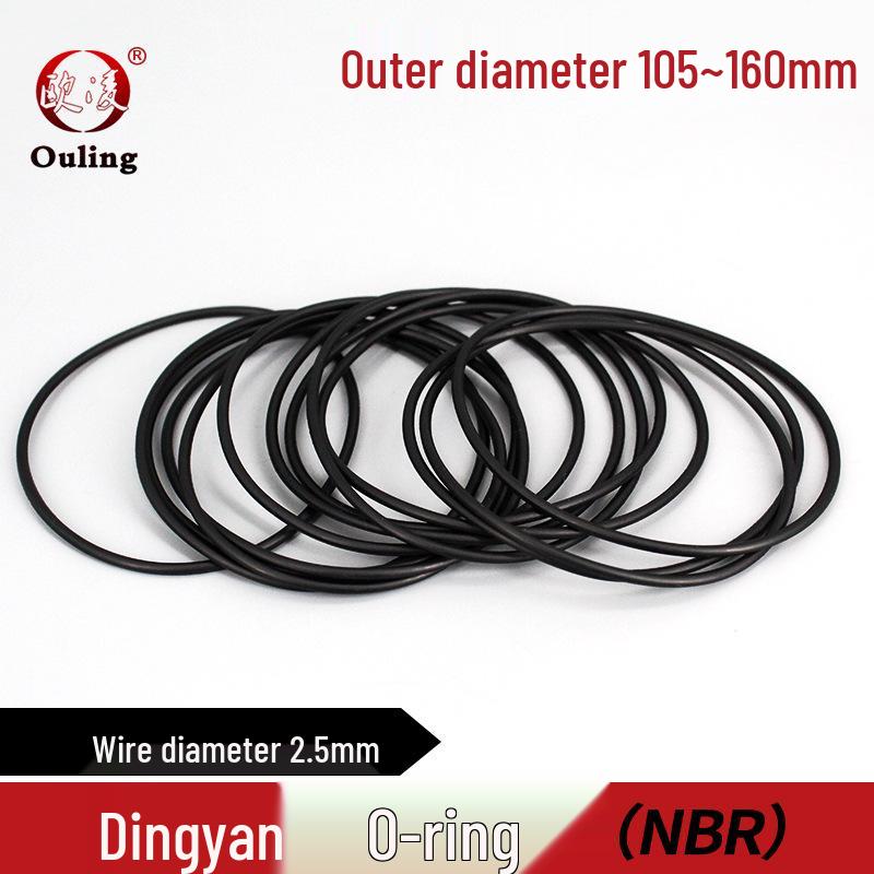 Nitrile O-Ring, Outer Sizes 105-160mm x 2.5mm 105mm Black Nitrile O-ring (1 piece)
