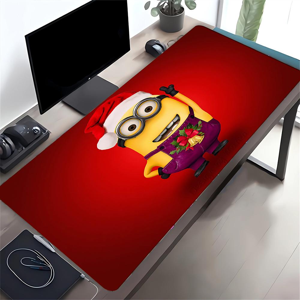 Christmas Minion Celebration Large Gaming Mouse Pad Nonslip Rubber Base Waterproof Desk Mat For Office Pc Laptop