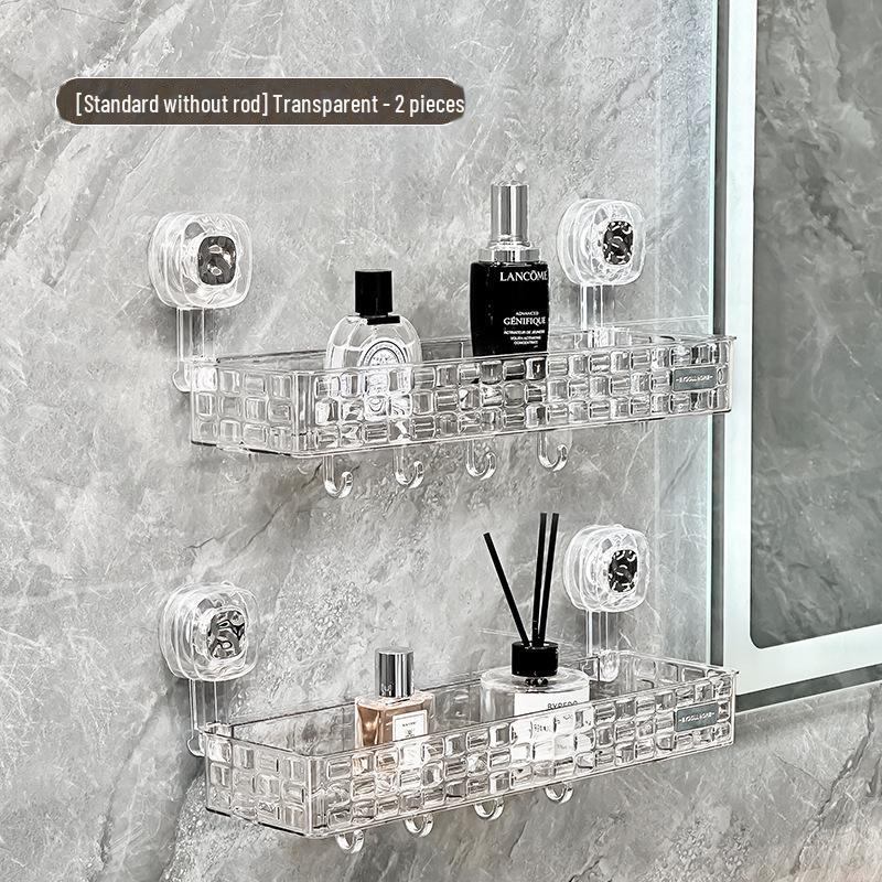 Punch-Free Bathroom Shower Storage Rack - Suction Cup Wall-Mounted Organizer