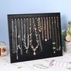 Set of 4 Jewelry Stands with 17 Hooks and Leather Designed for Efficient Display of Necklaces Bracelets and Chains
