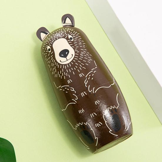 5Pcs/Set Animal Russian Nesting Doll 5 Layers Handmade Wooden Matryoshka Forest Animal Stacking Toy Home Office Desktop Decoration Ornament