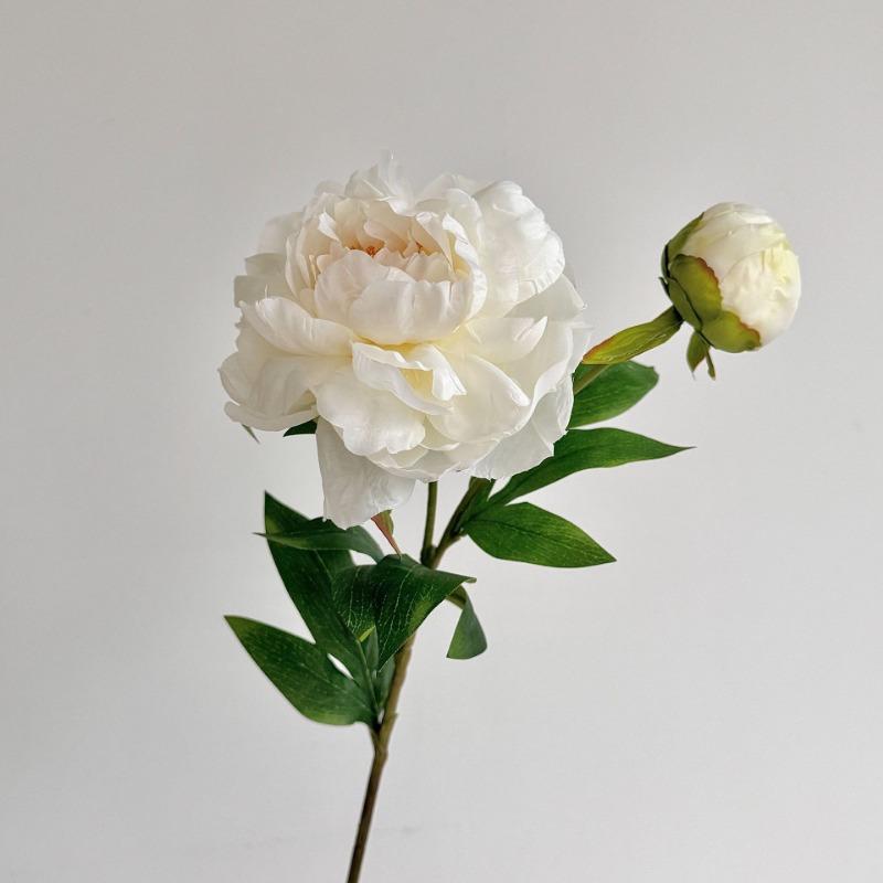 26.8 Inch Artificial Peony Silk Flowers Faux Floral Arrangement for Living Room Table Decor Photography Prop