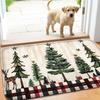 Christmas Snowflake Print Decorative Carpet, Small Floor Mat, Door Mat, Entrance Mat, Absorbent Foot Mat, Machine Washable