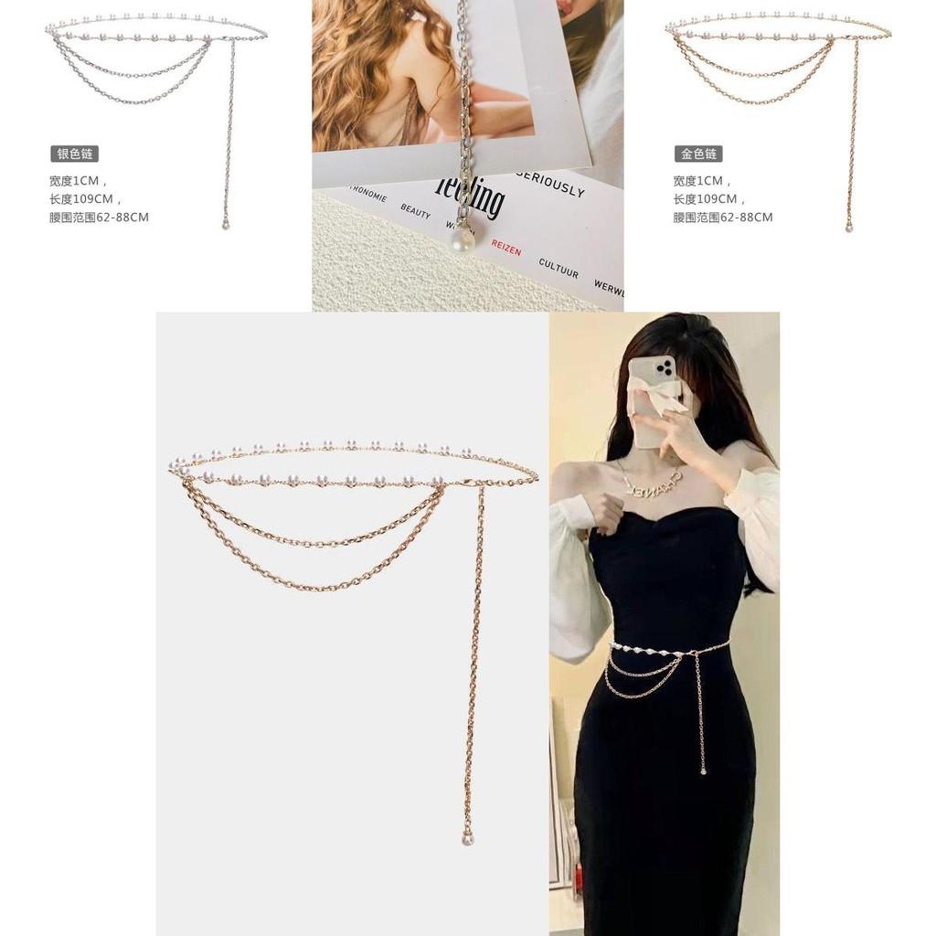 Elegant Double Layer Waist Chain For Women With Pearl Accents For Skirts And Dresses