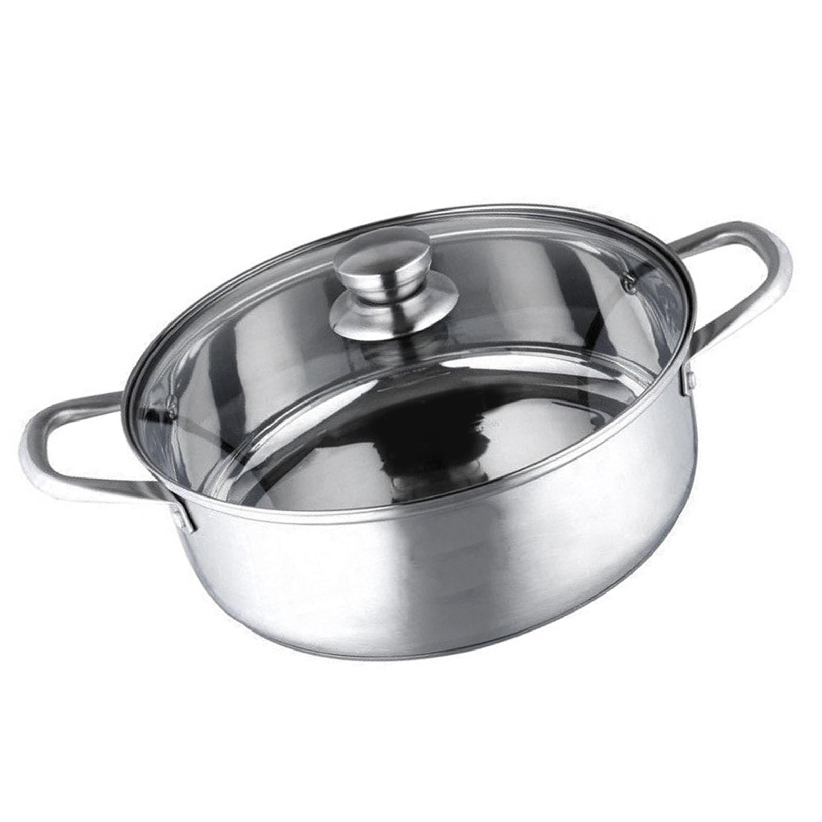 

Горшок для жарки из нержавеющей стали с утолщенным дном, универсальная кастрюля из нержавеющей стали с крышкой 12,6 дюйма 32cm/12.6in