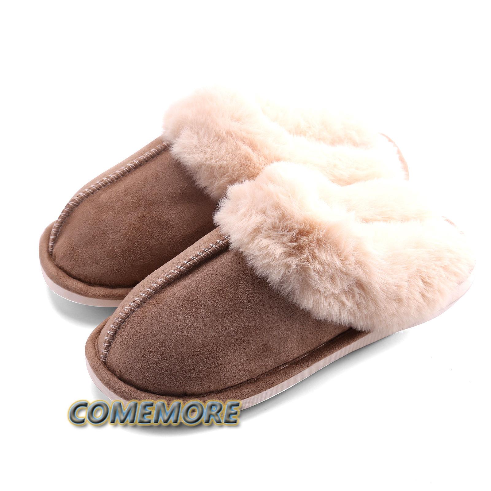 Модные Удобные Пушистые Зимние Тапочки для Женщин Домашняя Обувь Искусственный — фото 4