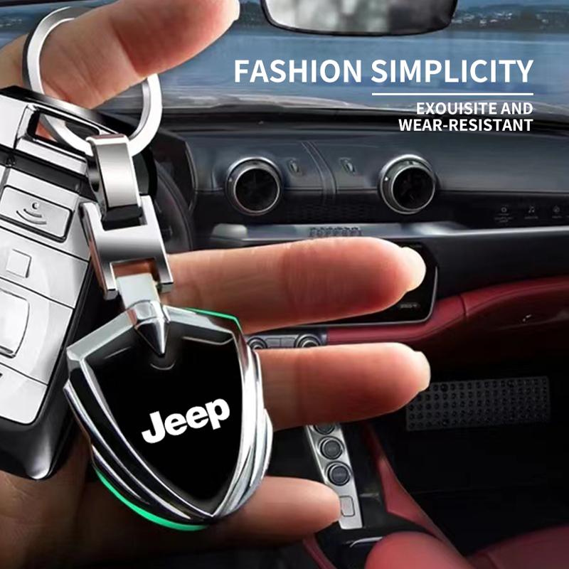 3D Metall Auto Schlüsselanhänger Schlüsselanhänger Ring Schlüsselhalter Styling Autozubehör Für Jeep Renegade Wrangler JK JL Grand Cherokee Compass Patriot usw.