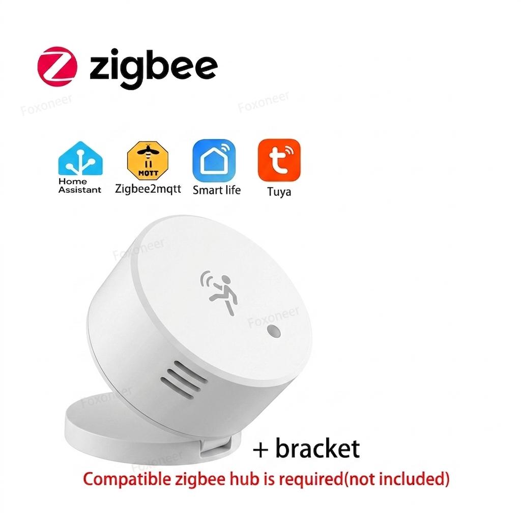Tuya Zigbee Human Presence Sensor 24G MmWave Radar,Temperature Humidity Luminance Detection Support Zigbee2mqtt Home Assistant