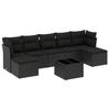 VidaXL Garden Lounge Set 8 Pcs with Cushions Black Wicker 3249874