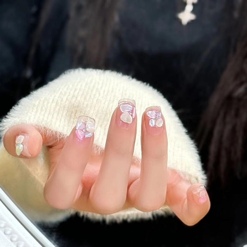 Handworn Nail Pure Tablet Dopamine Cute Fritillary Windmill Flash Transparent