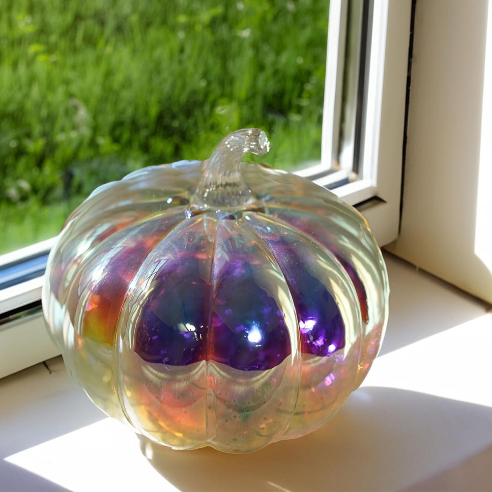 Halloween LED Pumpkin Lantern Halloween Glass Pumpkin Shape Lantern Home Halloween Decor Pumpkin Lights Lamp Decorations