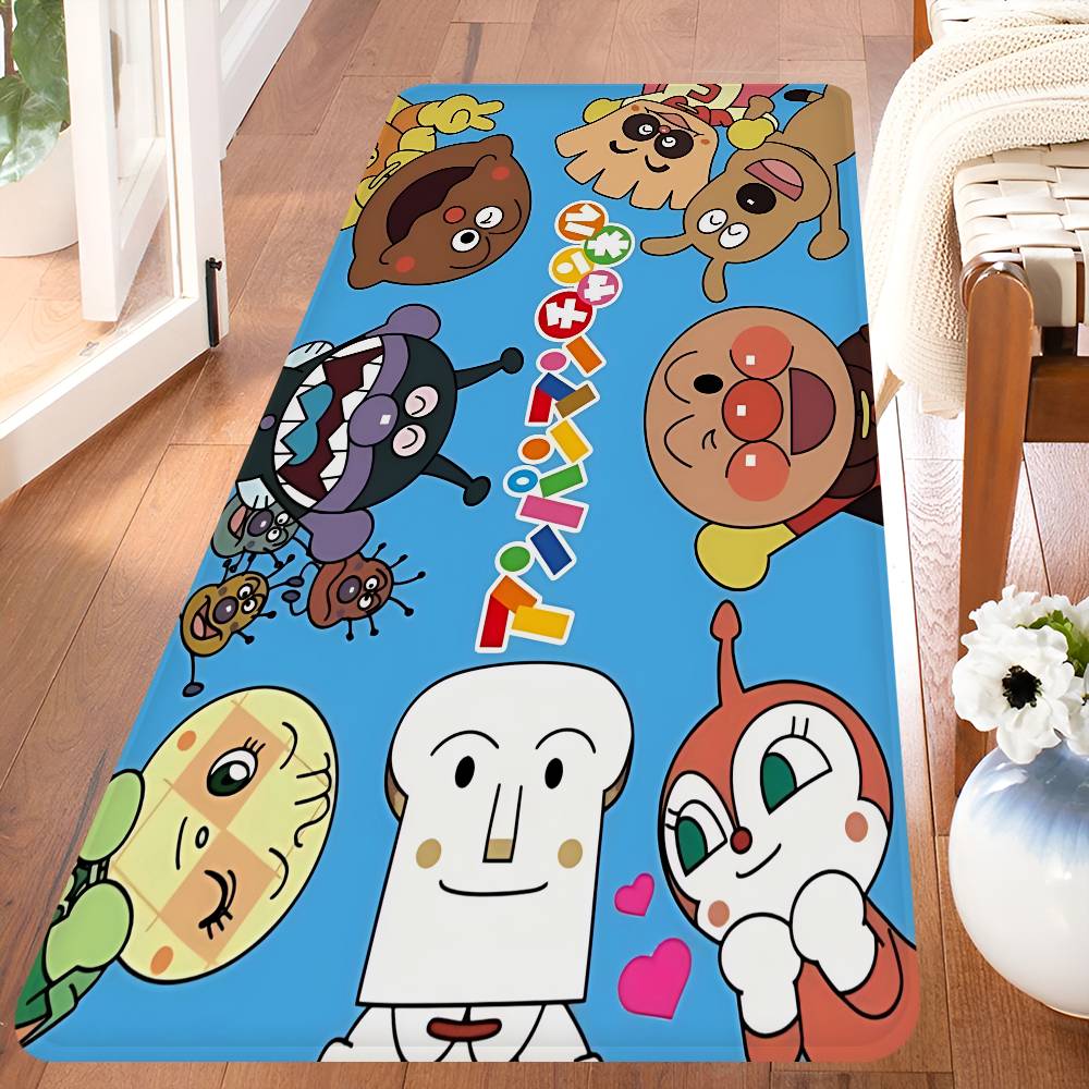 A-Anpanman Anime Bathroom Mat Kids Room Bedroom Decoration Balcony Anti-Slip Doormat Living Room Welcome Rug