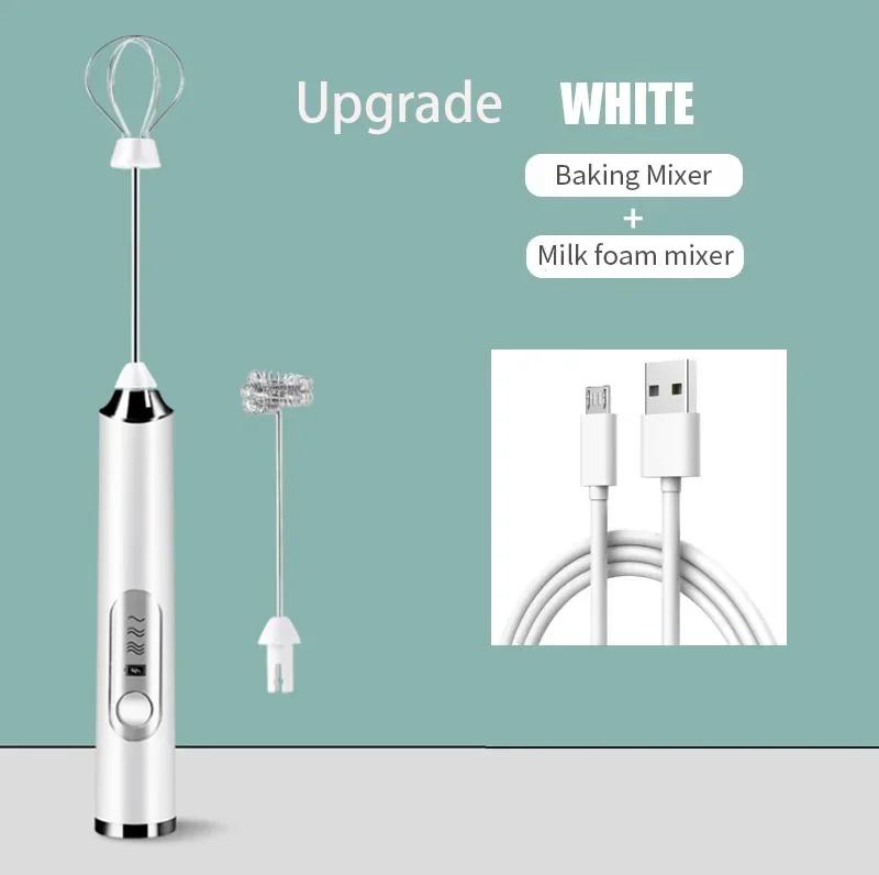 Portable Electric Milk Frother USB Egg Beater Hand Coffee Whisk Rechargeable Foam Mixer Home Kitchen Milk Frother Foaming